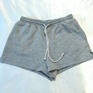 American Eagle Gray Sweat Shorts Loungewear Elastic Drawstring Waist S